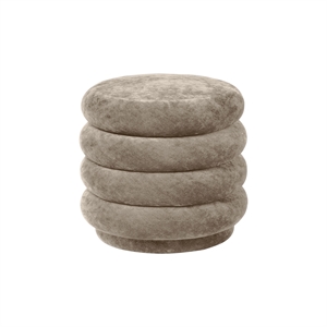 Ferm Living Rund Puf Faded Velvet Beige