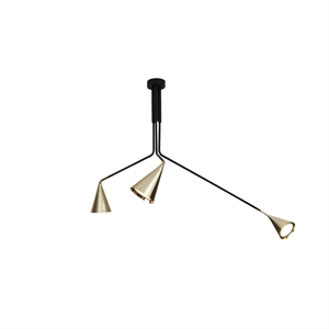 TOOY Gordon 561.13ABC Loftlampe Mat Sort/Børstet Messing