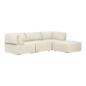GUBI Wonder Sofa 3 Seater med Armlæn og Chaise Lounge Mumble 02