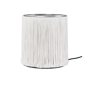 Gubi Model 597 Bordlampe Poleret Aluminum/Cream Fringe