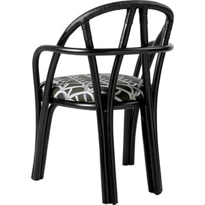 Gubi Bistra Spisebordsstol Med Armlæn Ebony Painted Rattan/Reales Limonta 003