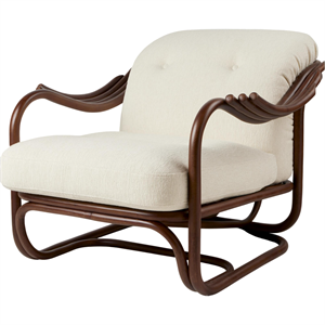 Gubi Poltrone Tria Lænestol Mørk Rattan/Bouclé 001