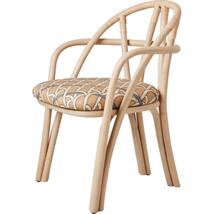 Gubi Bistra Spisebordsstol Med Armlæn Natural Lakeret Rattan/Reales Limonta 002