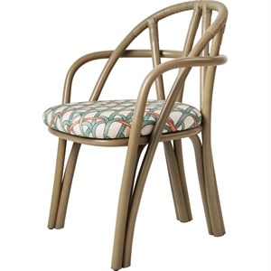 Gubi Bistra Spisebordsstol Med Armlæn Olive Stained Rattan/Reales Limonta 001