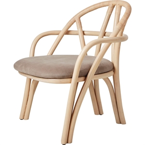 Gubi Bistra Lænestol Natural Lakeret Rattan/Fustagno Limonta 002