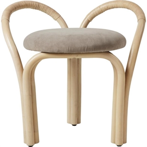 Gubi Bistra Skammel Natural Lakeret Rattan/Fustagno Limonta 002