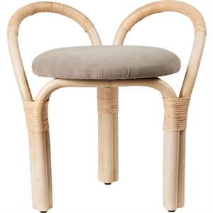 Gubi Bistra Skammel Natural Lakeret Rattan/Fustagno Limonta 002