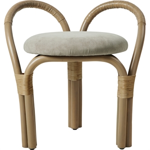 Gubi Bistra Skammel Olive Stained Rattan/Fustagno Limonta 003