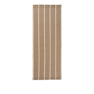 Ferm Living Calm Kelim Gulvtæppe 80x200 Dark Sand/Off-White