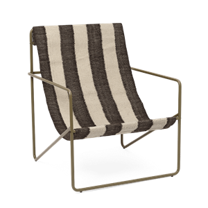 Ferm Living Desert Lænestol Oliven/Off-White/Chokolade