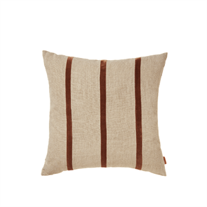 Ferm Living Senti Stribet Pude Linned/Carob Brown