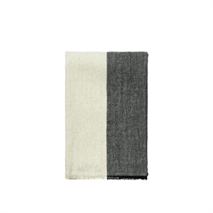 Ferm Living Pila Linen Tæppe 120x170 Sort/Elm Green