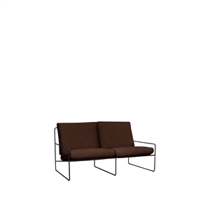 Ferm Living Desert 2-Seater Sofa Pure Bouclé/Sort/Kastanje