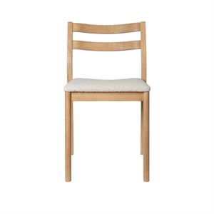 Ferm Living Boda Spisebordsstol Rugged Bouclé/Natural Eg/Off White