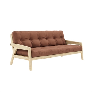 Karup Grab Sovesofa Klarlakeret Fyrretræ/759 Clay Brown