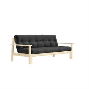Karup Unwind Sovesofa Klarlakeret Fyrretræ/734 Dark Grey
