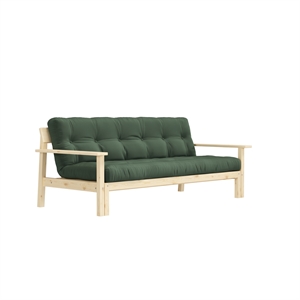 Karup Unwind Sovesofa Klarlakeret Fyrretræ/756 Olive Green