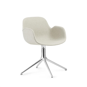 Normann Copenhagen Form Spisebordsstol med Armlæn og Swivel Aluminium/Main Line Flax MLF20