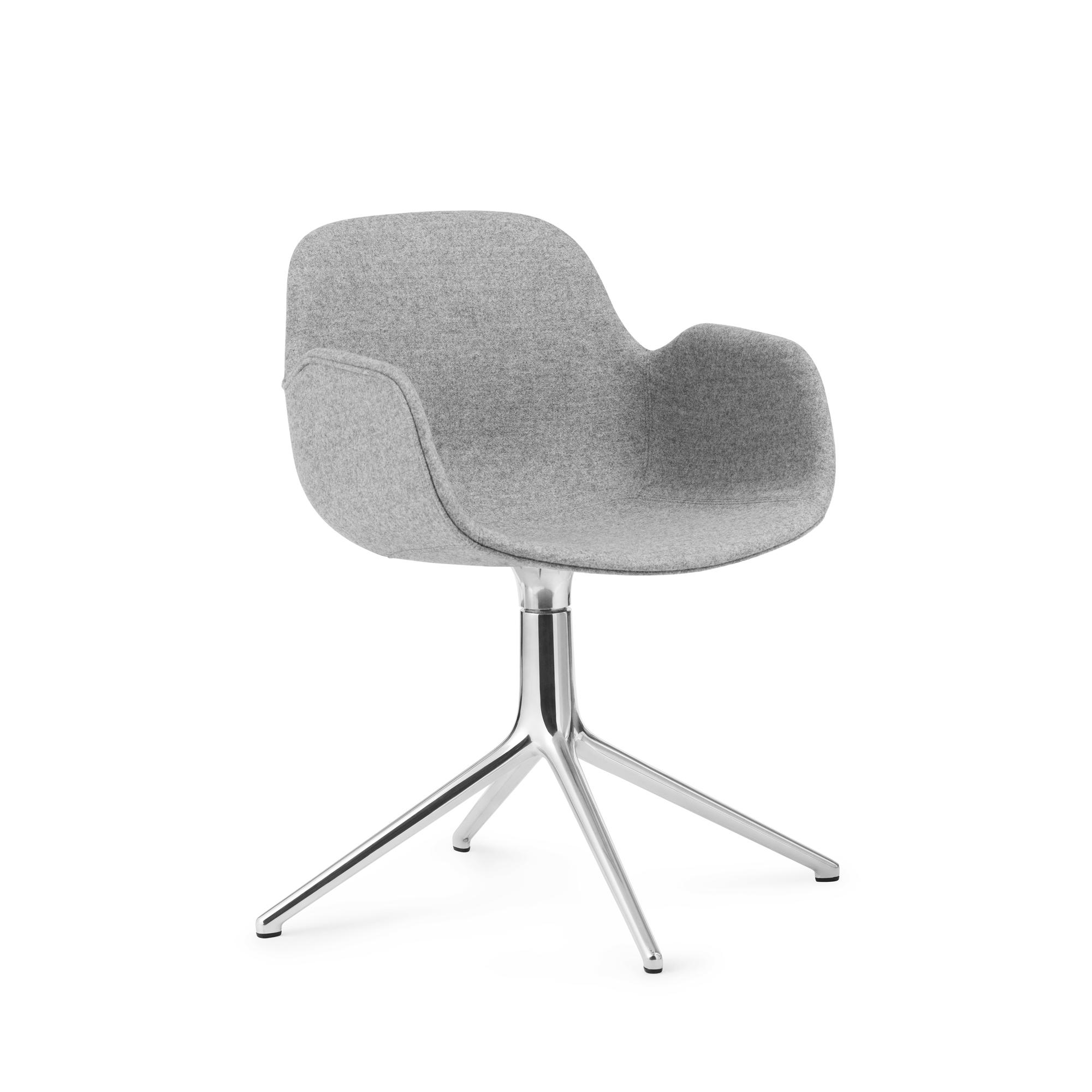 Normann Copenhagen Form Spisebordsstol med Armlæn og Swivel Aluminium/Synergy LDS16
