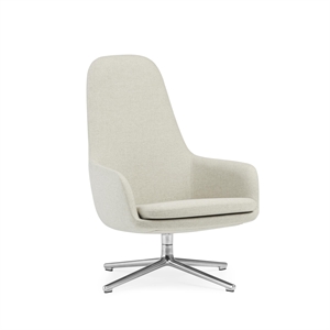 Normann Copenhagen Era Lænestol Høj med Swivel Aluminium/Main Line Flax MLF20