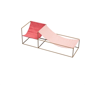 Valerie Objects Duo Seat Lænestol med Sennep Stel Rød/Pink