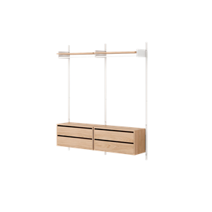 New Works Wardrobe Shelf 2 Skab Med Skuffer Eg/Hvid