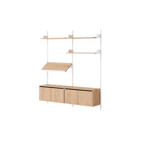 New Works Living Shelf Reol Med Døre Lav Eg