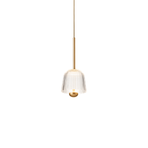 Nuura Asteea 1 Pendel Satin Messing/Riflet Klar