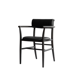 101 Copenhagen Nama Spisebordsstol med Armlæn Coffee Black/Aniline Black Leather