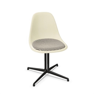 Vitra Eames Fiberglass DSL Spisebordsstol Med Siddepude Parchment/Checker/Smooth Basic Dark