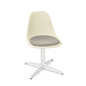 Vitra Eames Fiberglass DSL Spisebordsstol Med Siddepude Parchment/Checker/Smooth White