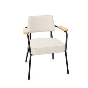 Vitra Fauteuil Spisebordsstol Snow/Natural Eg/Dyb Sort