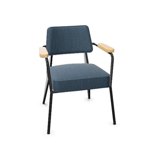Vitra Fauteuil Spisebordsstol Tress Steel Blue Melange/Natural Eg/Dyb Sort