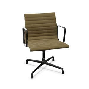 Vitra Aluminium EA 108 Kontorstol Med Swivel Hopsak Mustard/Dark Grey/Dyb Sort