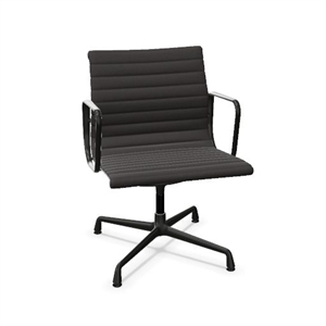Vitra Aluminium EA 108 Kontorstol Med Swivel Hopsak Dark Grey/Dyb Sort