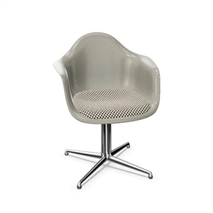 Vitra Eames Fiberglass DAL Spisebordsstol Med Siddepude Raw Umber/Checker/Krom