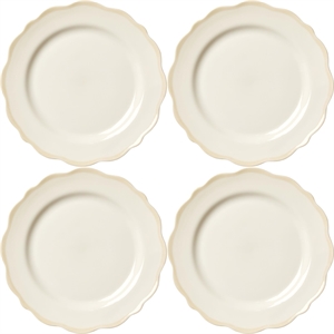 Decotique Fleur Sidetallerken 21 cm Sæt af 4 Hvid/Sand