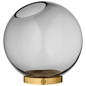 AYTM GLOBE Vase med Stand Sort/Guld Ø21 cm