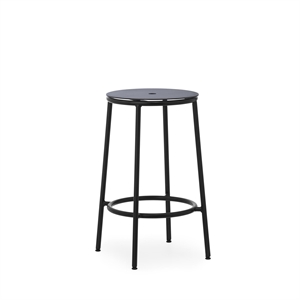 Normann Copenhagen Circa Barstol H65 Sort/Sort Aluminium