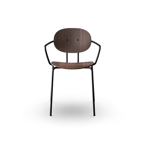 Sibast Furniture Piet Hein Spisebordsstol Sort med Armlæn Valnød