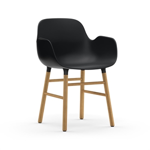 Normann Copenhagen Form Spisebordstol med Armlæn Sort/Egetræ