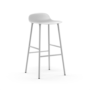 Normann Copenhagen Form Barstol H75 cm Hvid/Hvid Stål