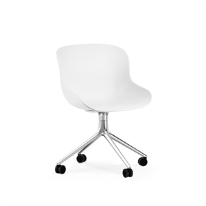 Normann Copenhagen Hyg Drejestol med Hjul Aluminium/Hvid