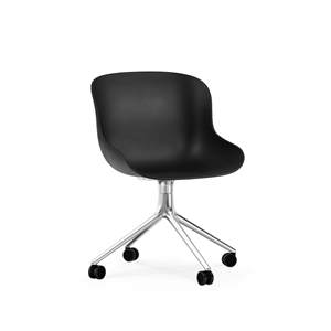 Normann Copenhagen Hyg Drejestol med Hjul Aluminium/Sort