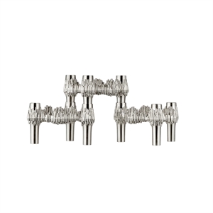 STOFF Nagel Quist Lysestage Sæt af 3 Børstet Krom