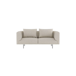 Vipp Chimney 2-Personers Sofa Wavy Off White/Lysegrå/Rustfri Stål