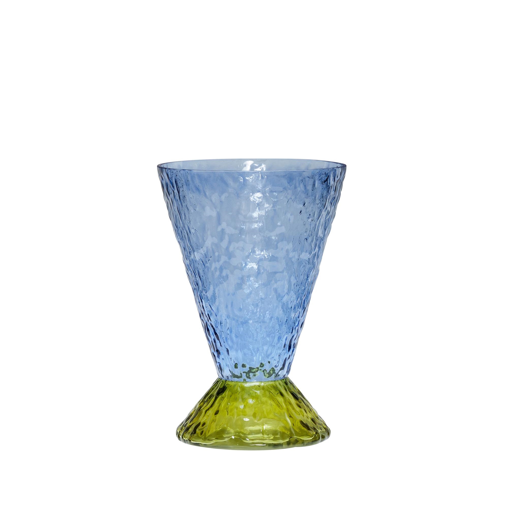 Hübsch Abyss Vase Lyseblå/Olive