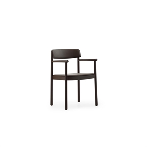 Normann Copenhagen Timb Spisebordsstol Med Armlæn Polstret Brun/Chokolade Læder