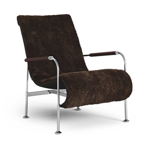 Swedese Serpentine Lænestol Krom/Sheepskin Espresso/Tabacco 8697