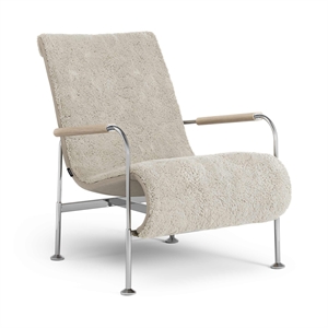 Swedese Serpentine Lænestol Krom/Sheepskin Moonlight/Eg